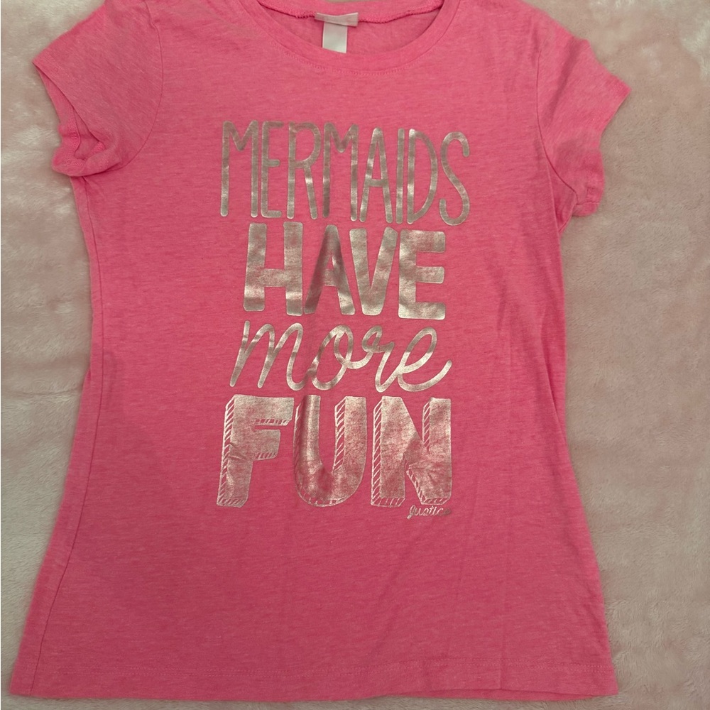 Justice Girls Pink Shirt Size 10